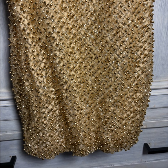 Oh Polly Drop A Glint Gold Embellished Mini Dress Cocktail Sexy - Picture 7 of 12
